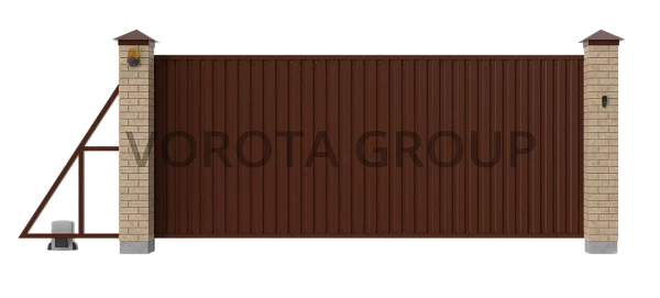 Откатные ворота из профнастила Doorhan для дома 4000x2100
